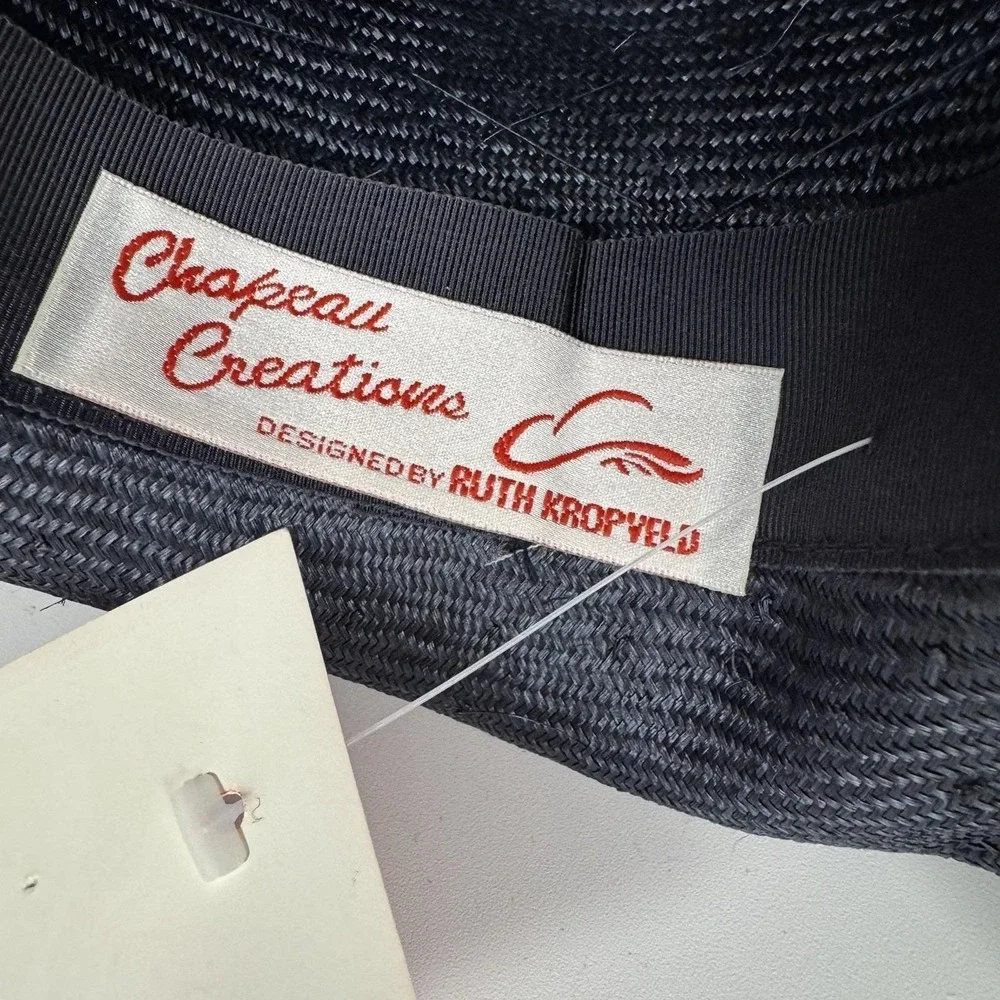 Vintage Ruth Kropveld Chapeau Creations Navy Organza Bow‎ Occasion Hat w Tag